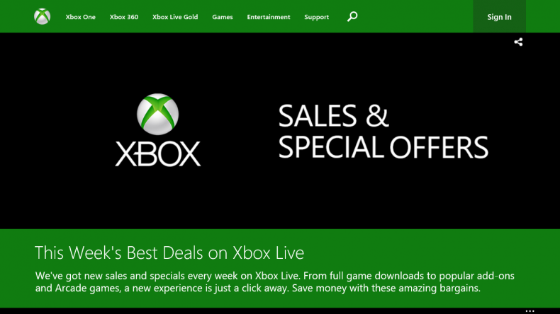 xbox live special offers